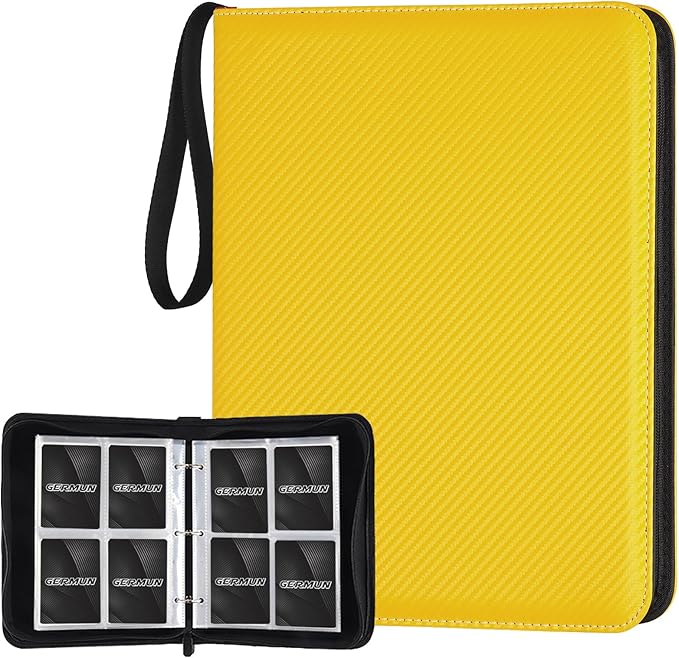 4 Pocket Card Binder, Premium Zip Trading Card Binder, 400 Double Sided Pocket by GERMUN