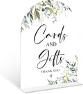 Greenery Cards and Gifts Sign, 6 x 8 Inch White Arch Acrylic Wedding Sign by Qoqxjodd
