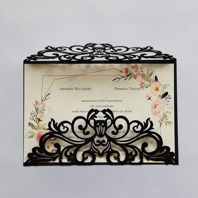 25PCS Laser Cut Wedding Invitations Cards by Unknown