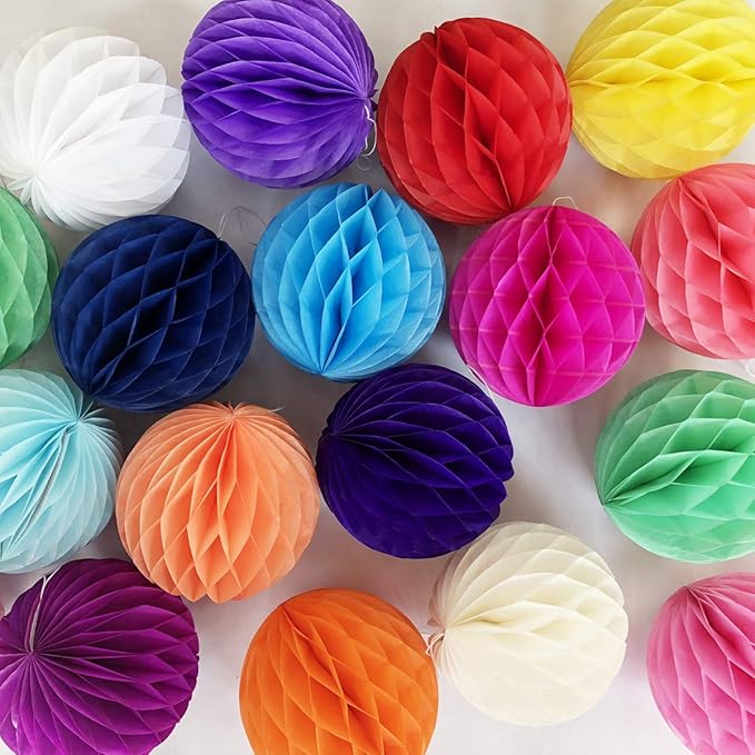20pcs Honeycomb Flower Balls Party Honeycomb Balls Decoration Paper Flower - Image 3