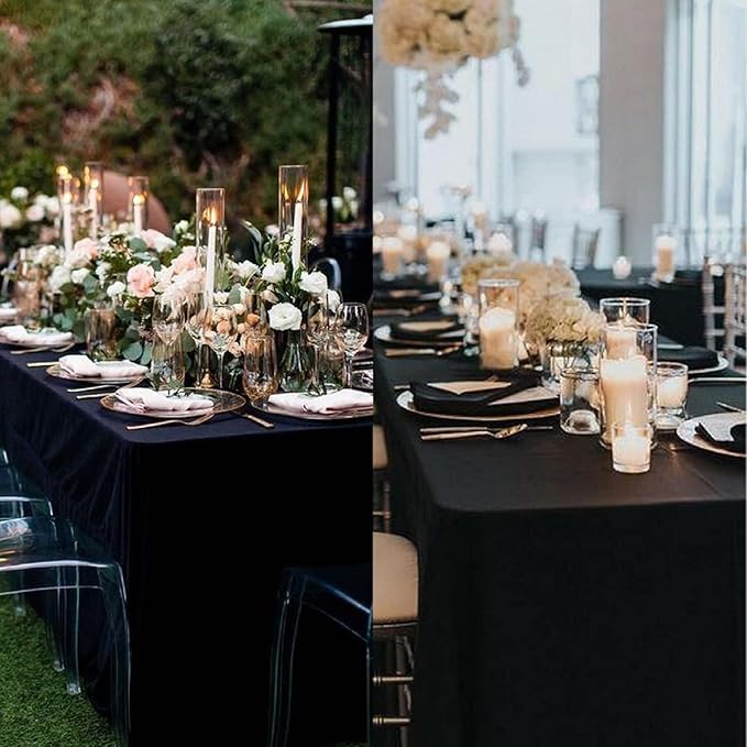6 Pack Black Table Cloth Rectangle Table 60 x 126 Inch Tablecloths - Image 7