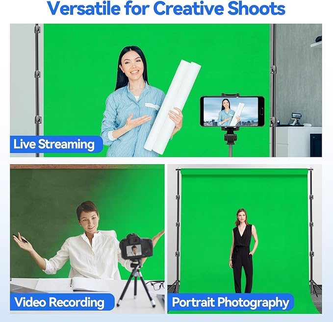 EMART Photo Video Studio 10 x 10ft Green Screen Backdrop Stand Kit, Photography - Image 7