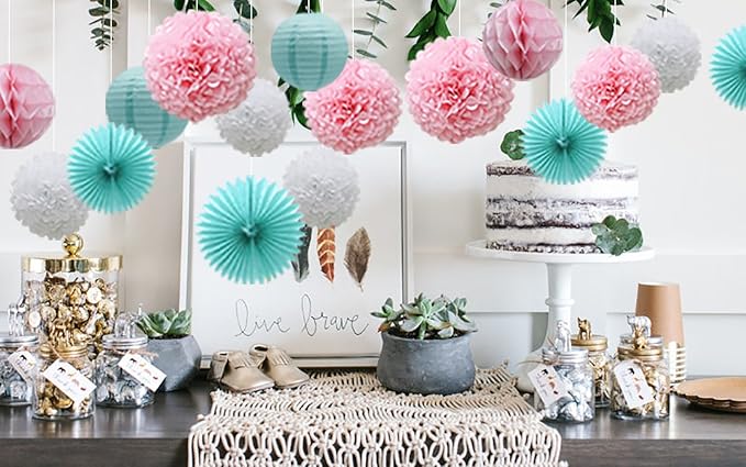 Teal Party Supplies for Bridal Baby Shower First Birthday Party Wedding - Image 5