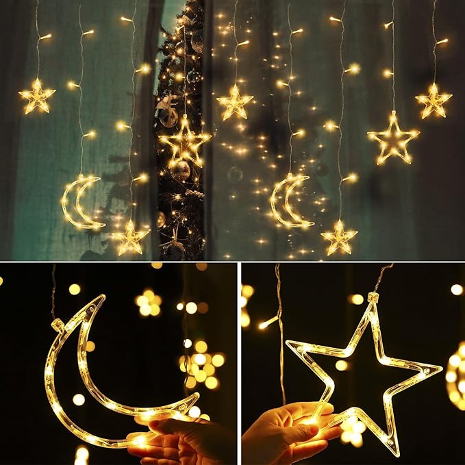PUHONG Christmas Lights, 11.48FT Curtain String Lights - Image 7