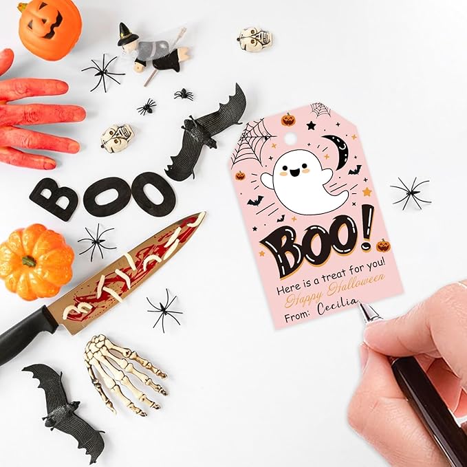 Aukolass 50Pcs Boo Gift Tags, Halloween Treat Tag - Image 4