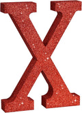 TONIFUL 8 Inch Red Glitter Letter X Table Centerpiece A-Z Red Birthday Party by TONIFUL