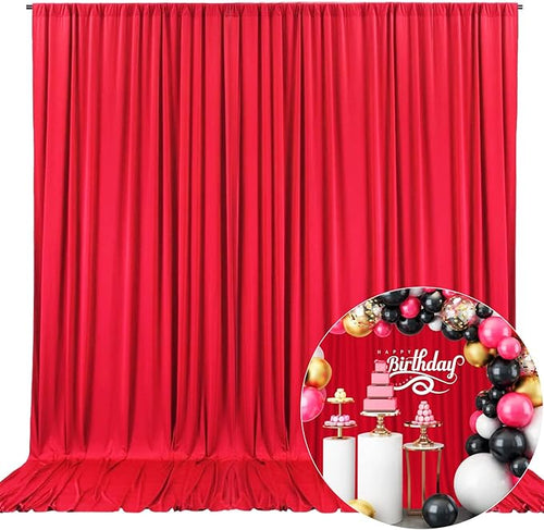 10 x 7 Feet Red Backdrop Curtain by ZEBMOON