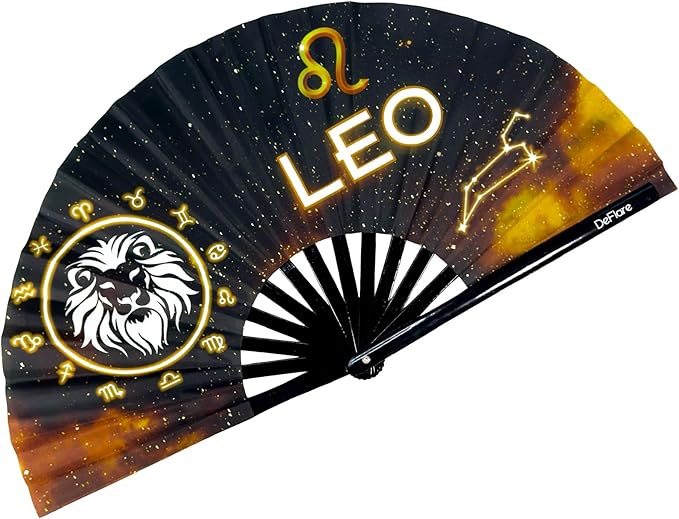 DeFlare | Cosmic Zodiac Rave Fan | Zodiac Sign Hand Fan | Astrology Rave Fan | by DeFlare-RaveFestivalFans