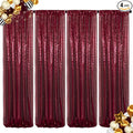 ShinyBeauty Sequin Backdrop 4 Panels Burgundy 2FTx8FT Fabric Photo Curtains by ShinyBeauty