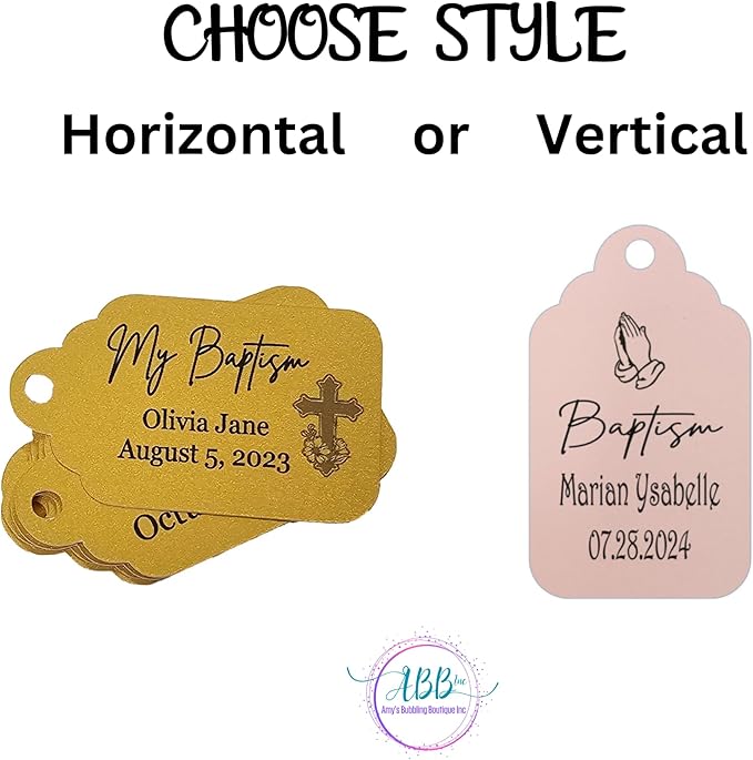 Mi Bautizo Baptism Christening Personalized Thank You Tags 20 pcs - Image 3