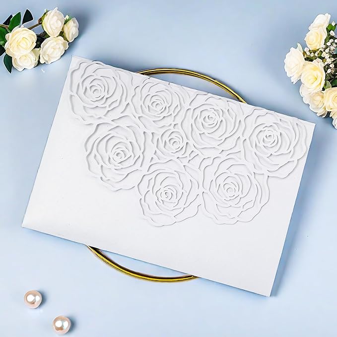 20 Pcs Laser Cut Wedding Invitations Card Pocket - Image 2