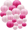 ADLKGG Pink Paper Lanterns Decorative, Hanging Round Paper Lanterns Indoor by ADLKGG