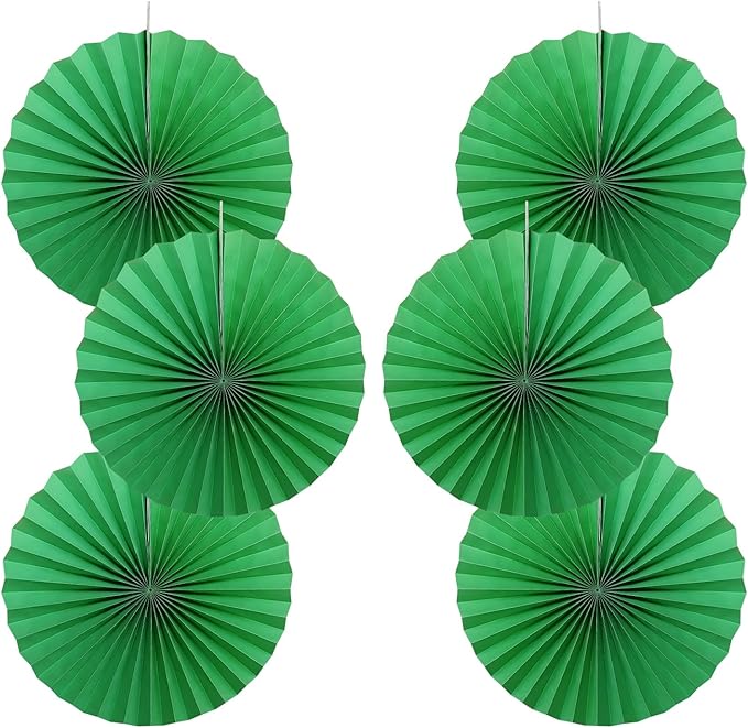 Green Party Decorations, Tennis Party Decorations Party Paper Fans Bulk 16in by BARTHEW