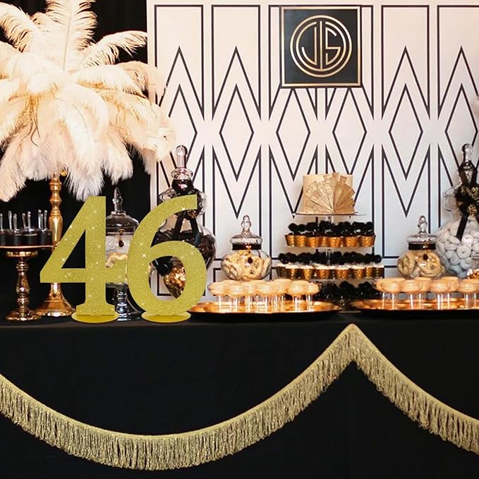 TONIFUL 11.8 Inch Gold Glitter Numbers Table Centerpieces 0-9 Birthday Party - Image 6