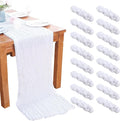 16PCS White Cheesecloth Table Runner 10FT 35x120Inch Boho Gauze Cloth Long by AIRIT+LOVELY