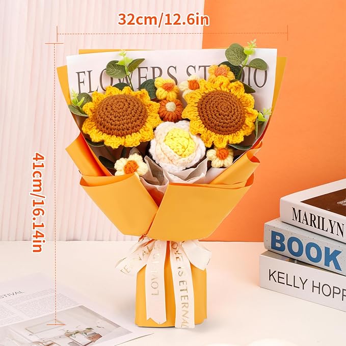 Crochet Flower Bouquet Crochet Flowers, Crochet Flower Bouquet Sunflower - Image 5