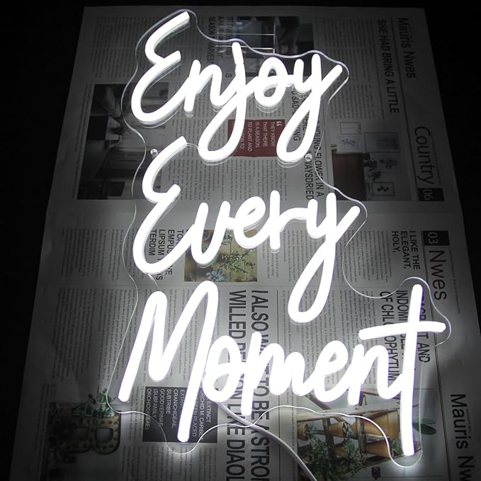 Enjoy Every Moment Neon Signs for Wall White Letter Neon Lights LED Letter Sign - Image 7