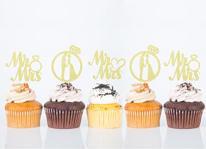 Sotpot 24PCS Miss to Mrs Cupcake Toppers - Image 6