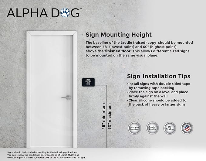 ALPHA DOG ADA SIGNS Custom ADA Compliant Braille Sign, Tactile Text, Raised - Image 5