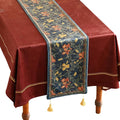 patdrea Designer Casual Wild Floral Velvet Table Runner 102 Inch Long, Dark by Welcometopatdrea