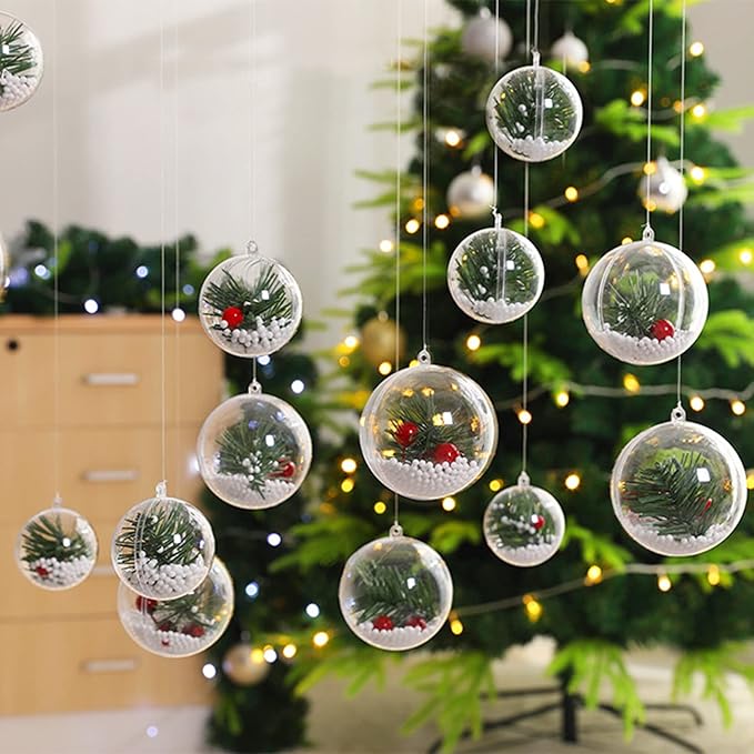 Jishi 10pk Clear Plastic Christmas Ornaments - Image 6