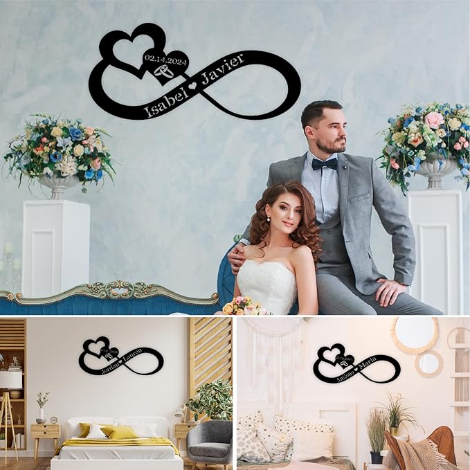 Infinity Heart Metal Wall Decor, Unique Infinity Heart Wall Decor Love Sign - Image 5