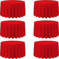 BRILLMAX 6 Pack Red Round Tablecloths 120 Inch by BRILLMAX