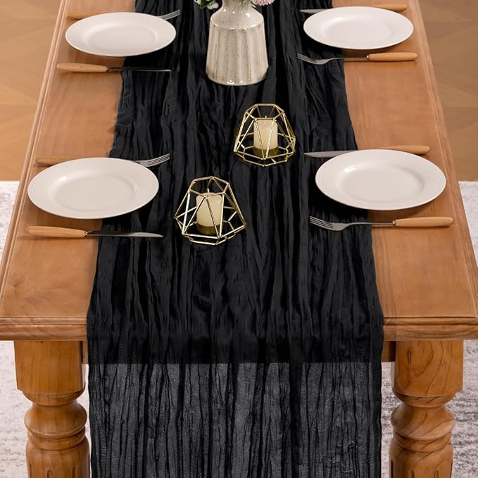 MLMW 4 Pack Halloween Table Runner Cheesecloth Black Boho Gauze Cheese Cloth - Image 5