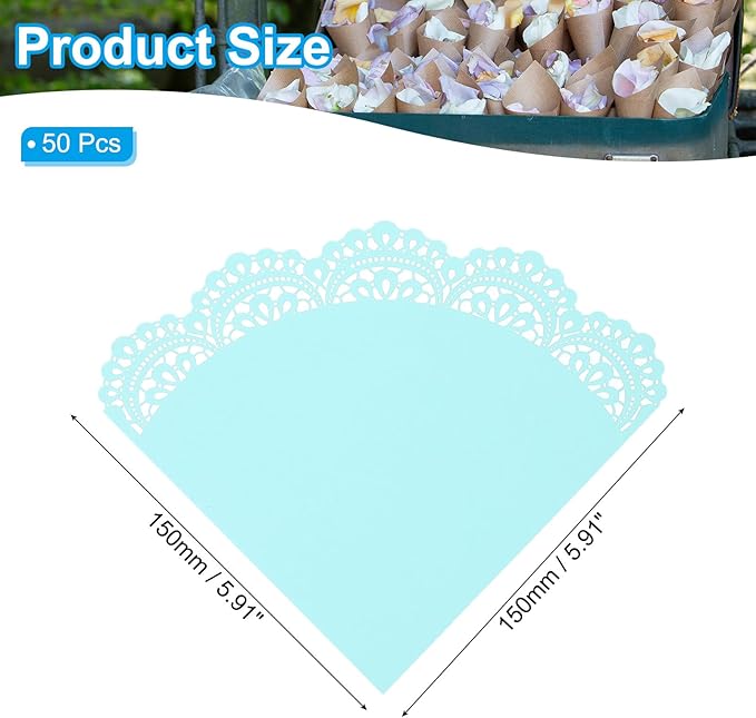 PATIKIL Wedding Confetti Cones, Light Blue - Image 2