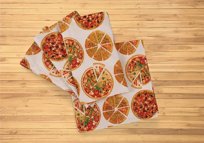 Urban Villa Dinner Napkins Pizza Print Cloth Napkins Oversized 20x20 Inches - Image 6