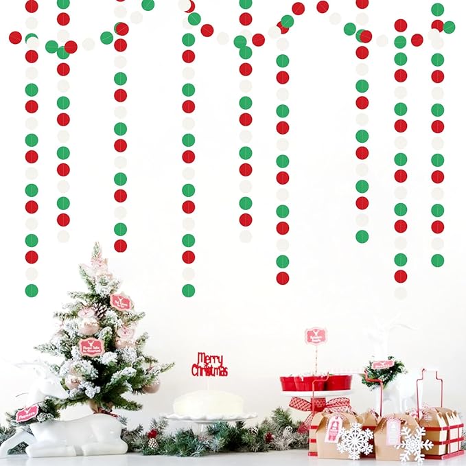 Red-Green White Christmas Party-Decorations Streamers - 52Ft Hanging Mexico - Image 4
