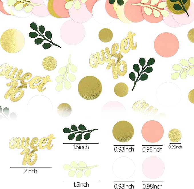 300PC Pink and Sage Green Sweet 16 Party Decorations - Image 4