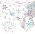 6 Pieces Christmas Snowflake Party Tablecloth Decorations, Plastic Purple and by JectivsPartyDecorations