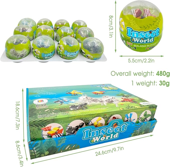 Mini Building Block Sets, 6 in 1 STEM Toys Eggs Building Sets, Party Favors - Image 2
