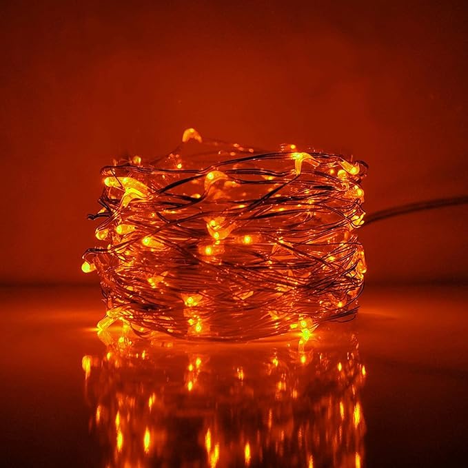 ANJAYLIA 2 Pack Orange String Lights - Image 3