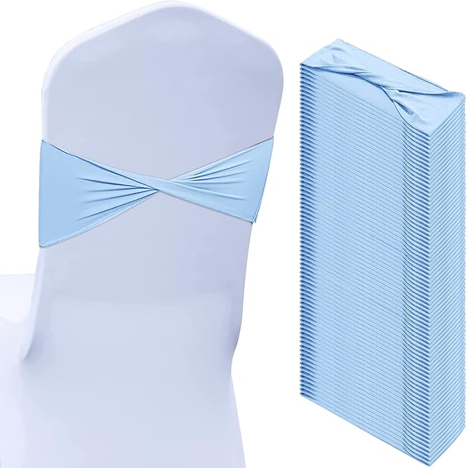 Kinlop 50 Pcs Spandex Chair Sashes Bows Chair BandB0C3V282KGs Slider Sashes by Kinlop