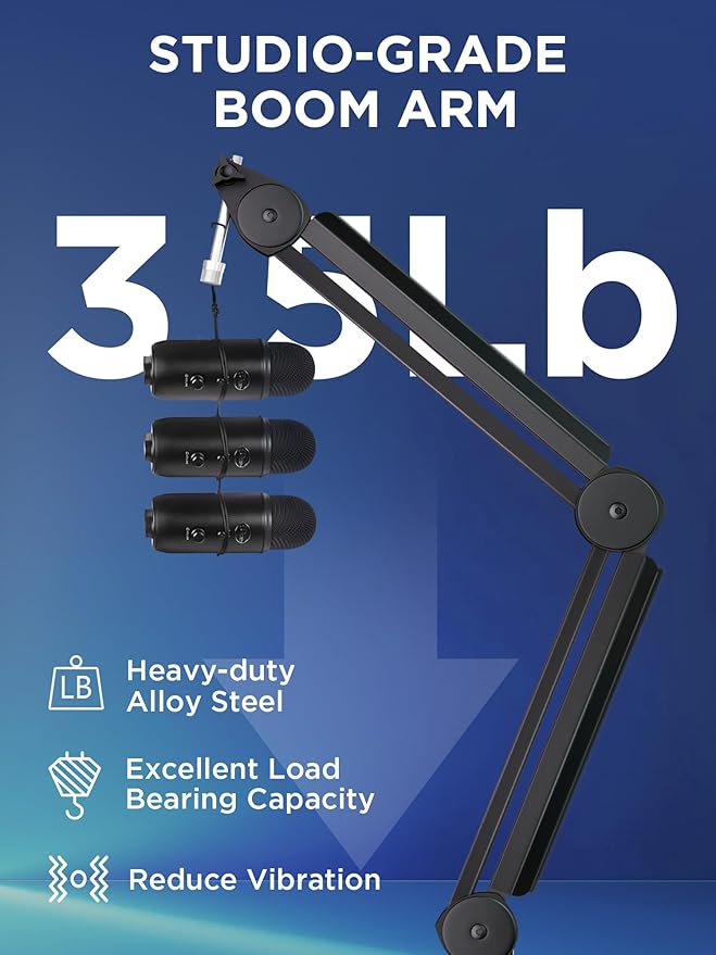 InnoGear Mic Boom Arm Microphone Stand Cable Management - Image 5