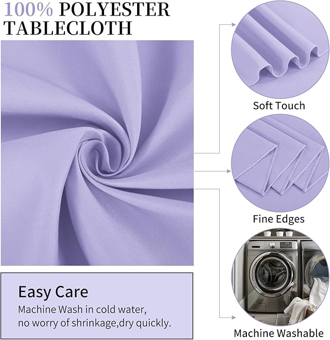 10 Pack Lavender Round Tablecloths - Image 4