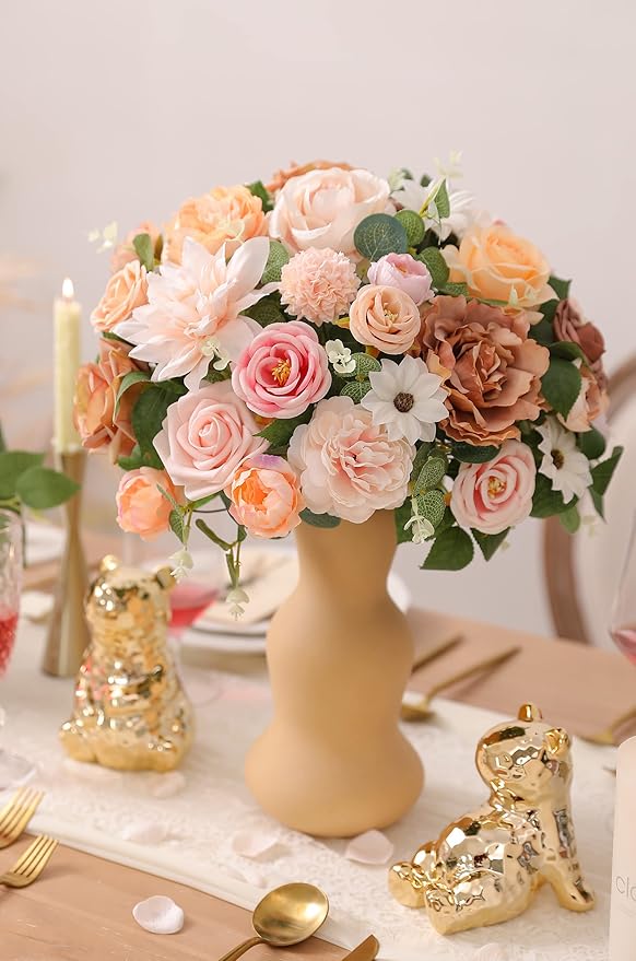 SERRAFLORA Artificial Flowers Combo Box Set Faux Flowers Bulk Flower Leaf - Image 4