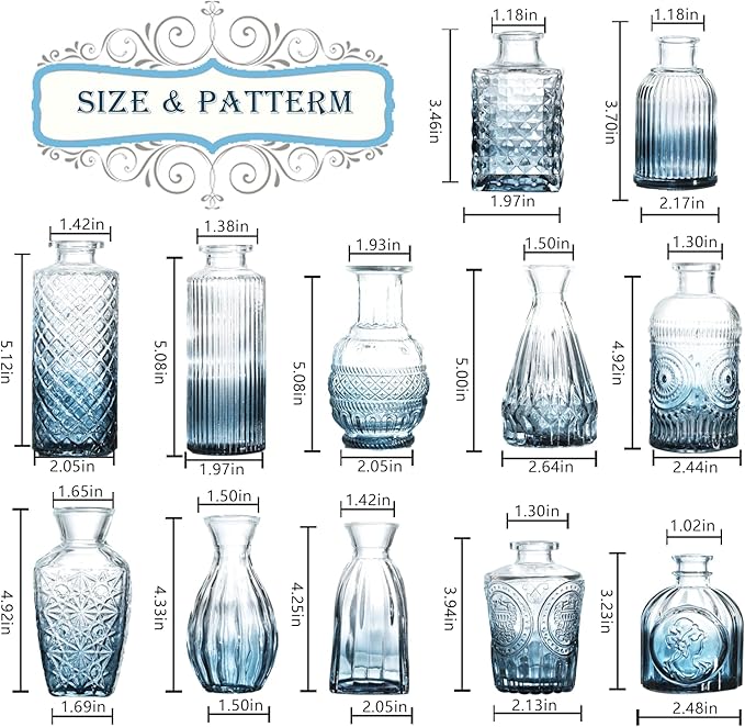 Bud Vases Set of 12, Glass Bud Vases in Bulk, Small Flower Vases - Image 4