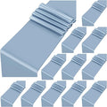 12 Pack Dusty Blue Satin Table Runner, 12 x 108 inch Long Premium Smooth Table by LOKUME