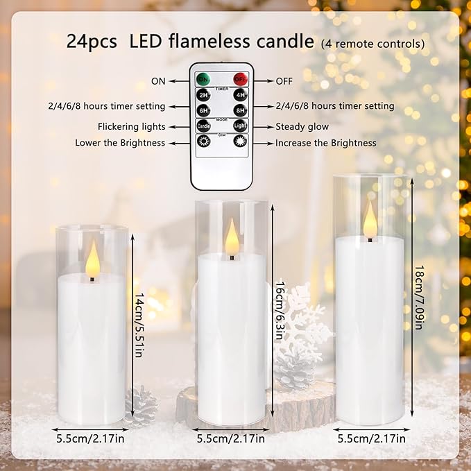Flickering Flameless LED Candles, Outdoor Decor, Christmas Party. - Image 3