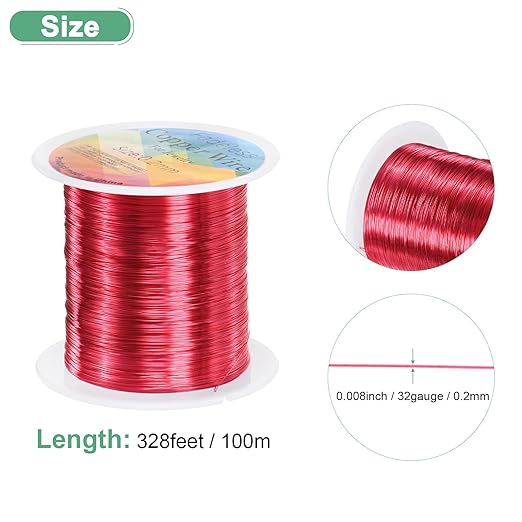 0.2mm Jewelry Wire, 32 Gauge 328FT Craft Wire Copper Beading Wire - Image 3