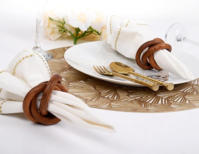 Three Ring Napkin Rings Set of 8, Decorative Handcuff Serviette Ring, Napkin - Image 7