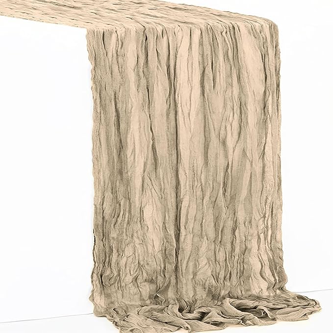 10 Pack Khaki Cheesecloth Table Runner 35x120 Inch 10Ft Rustic Gauze Cheese - Image 7