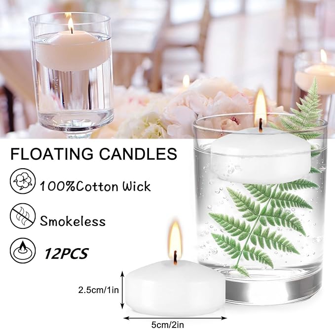 12 pcs Floating Candles, Smoke-Free and odorless, Burning continuously - Image 3