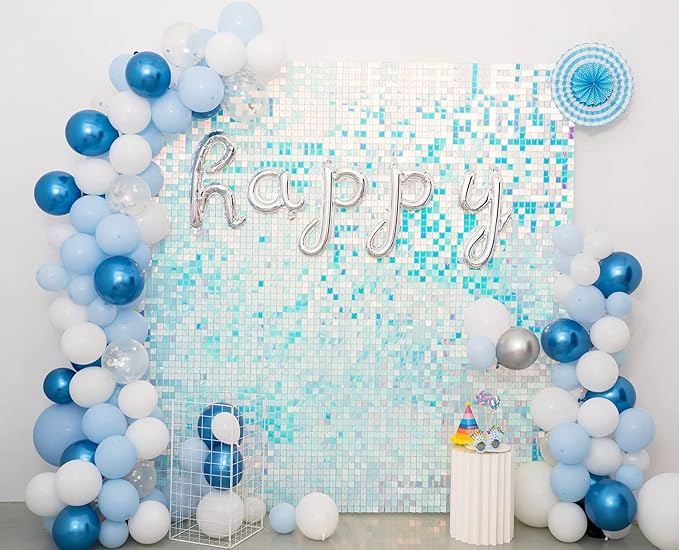 Kate Square Rainbow Blue Sequin Wall Panels Wedding Decoration Wall Shimmer - Image 6