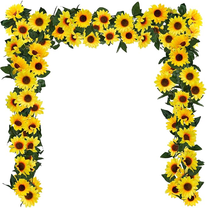 Uieke 3 Pack Artificial Sunflower Garland, 7.5ft/Strand Silk Sunflowers Hanging - Image 9