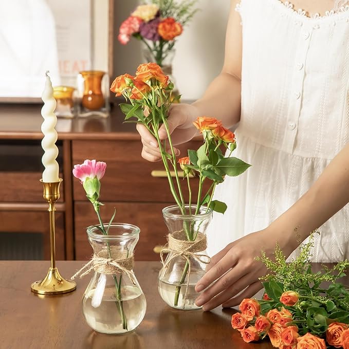 Glass Bud Vases for Centerpieces Set of 12 Clear Decorative Vase for Flowers - Image 6