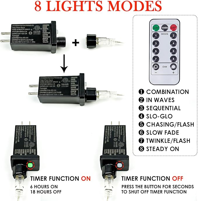 Extra Long 99Ft 300 LED Fairy Lights Plug in - Image 7